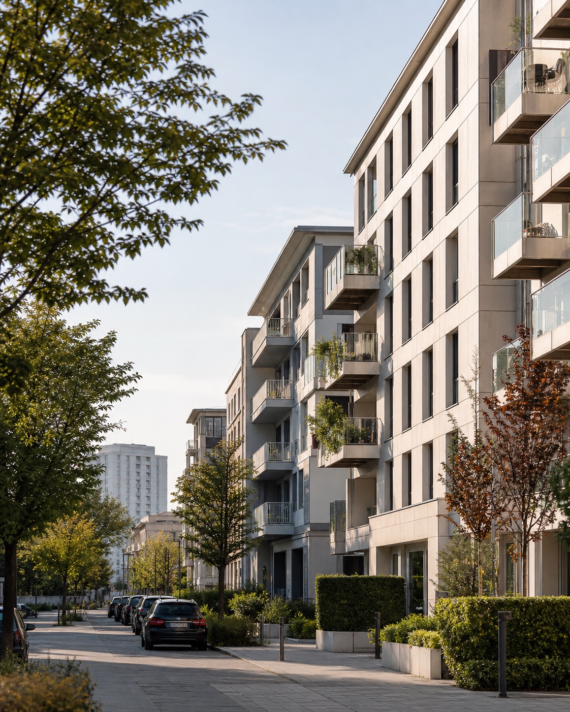 Ruhige moderne Wohnstraße in Ludwigshafen als Kontext für Immobilien- und Finanzentscheidungen